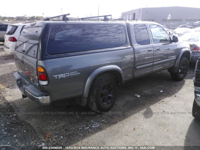 5TBRT341X4S447143 - 2004 TOYOTA TUNDRA ACCESS CAB SR5 GRAY photo 4