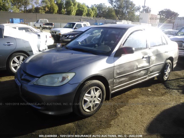 2HGES16325H566284 - 2005 HONDA CIVIC DX VP GRAY photo 2