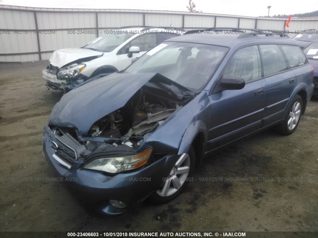 4S4BP61C967329792 - 2006 SUBARU LEGACY OUTBACK 2.5I BLUE photo 2