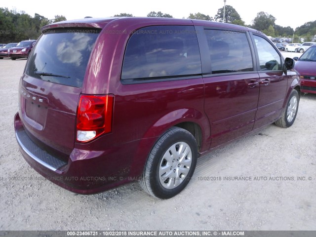 2C4RDGBGXGR244530 - 2016 DODGE GRAND CARAVAN SE RED photo 4