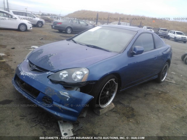 JH4DC53002C041603 - 2002 ACURA RSX TYPE-S BLUE photo 2