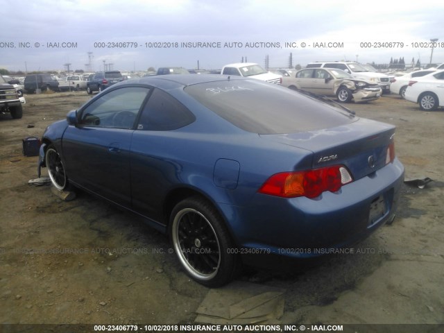 JH4DC53002C041603 - 2002 ACURA RSX TYPE-S BLUE photo 3