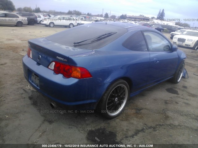 JH4DC53002C041603 - 2002 ACURA RSX TYPE-S BLUE photo 4