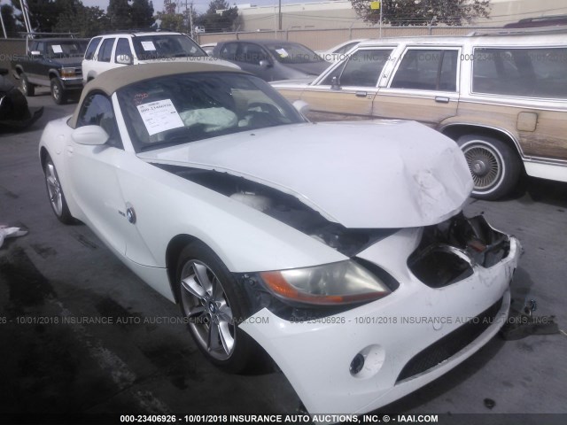 4USBT534X3LU04884 - 2003 BMW Z4 3.0 WHITE photo 1