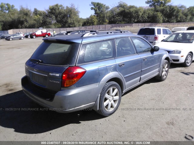 4S4BP61C067319541 - 2006 SUBARU LEGACY OUTBACK 2.5I BLUE photo 4