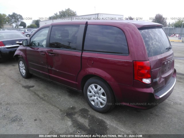 2C4RDGBG3FR648039 - 2015 DODGE GRAND CARAVAN SE BURGUNDY photo 3