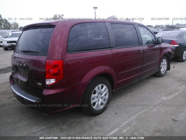 2C4RDGBG3FR648039 - 2015 DODGE GRAND CARAVAN SE BURGUNDY photo 4