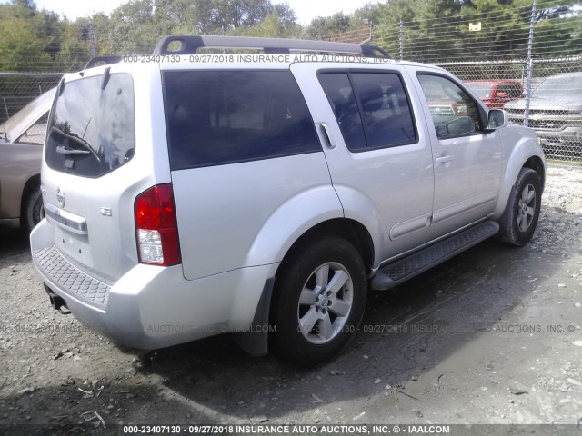 5N1AR18B88C620008 - 2008 NISSAN PATHFINDER S/LE/SE SILVER photo 4