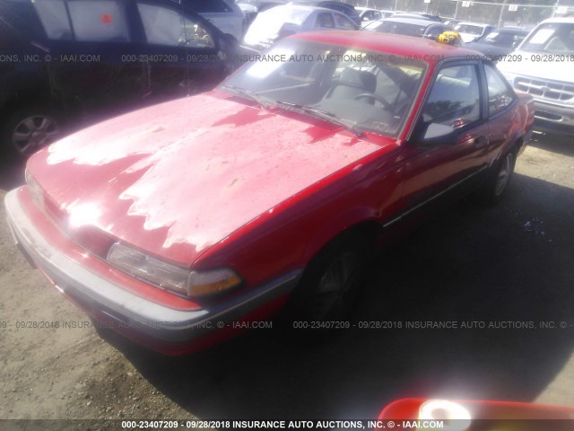 1G2JB14K8M7503907 - 1991 PONTIAC SUNBIRD LE RED photo 2