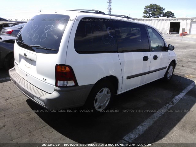 2FMZA51481BB98907 - 2001 FORD WINDSTAR LX WHITE photo 4