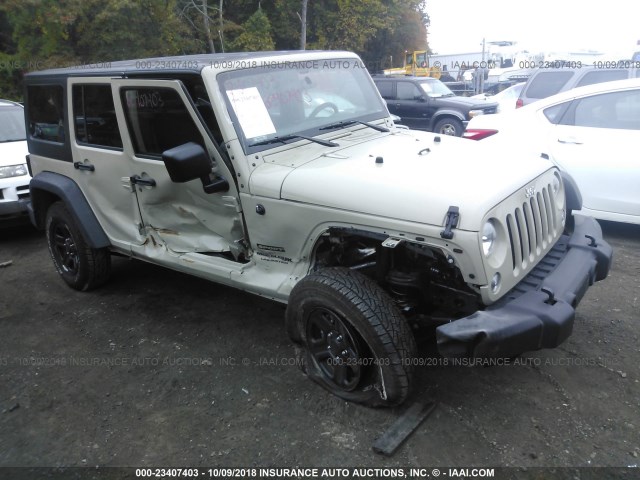 1C4BJWDG1JL835749 - 2018 JEEP WRANGLER UNLIMITE SPORT CREAM photo 1