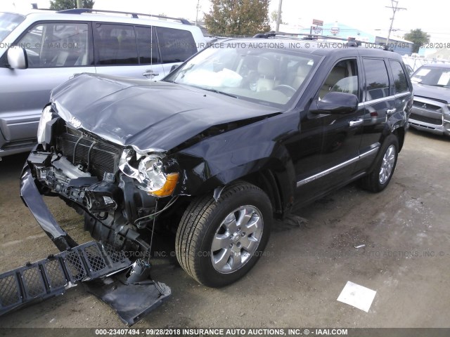 1J8HR68268C101256 - 2008 JEEP GRAND CHEROKEE OVERLAND BLACK photo 2