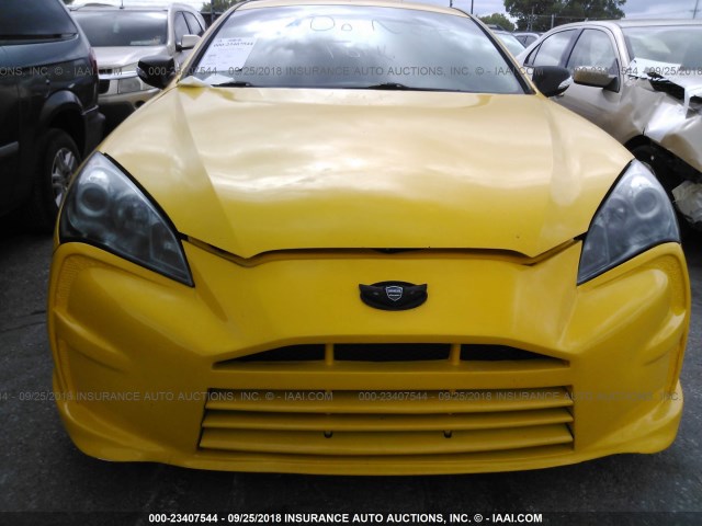 KMHHU6KH9BU043627 - 2011 HYUNDAI GENESIS COUPE  YELLOW photo 6