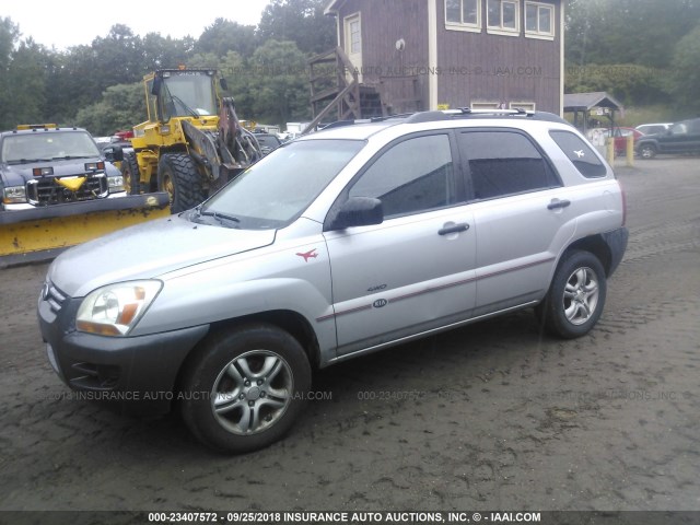 KNDJE723587506450 - 2008 KIA SPORTAGE EX/LX SILVER photo 2