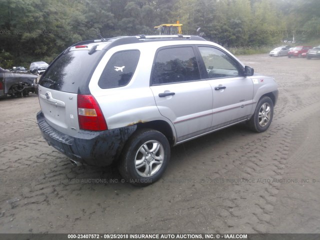 KNDJE723587506450 - 2008 KIA SPORTAGE EX/LX SILVER photo 4