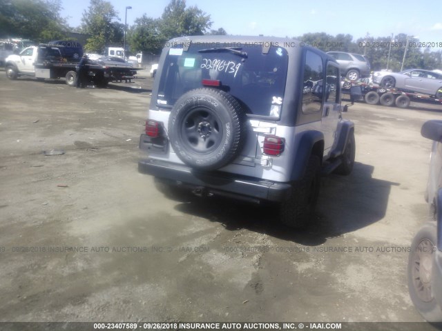 1J4FA39S52P763620 - 2002 JEEP WRANGLER / TJ X SILVER photo 4