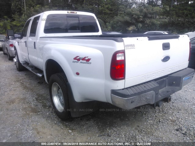 1FTXW43R28EB45277 - 2008 FORD F450 SUPER DUTY WHITE photo 3