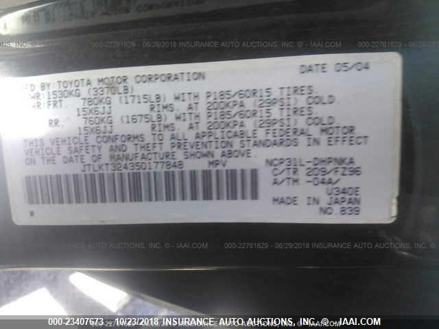 JTLKT324350177848 - 2005 TOYOTA SCION XB Qara foto 9