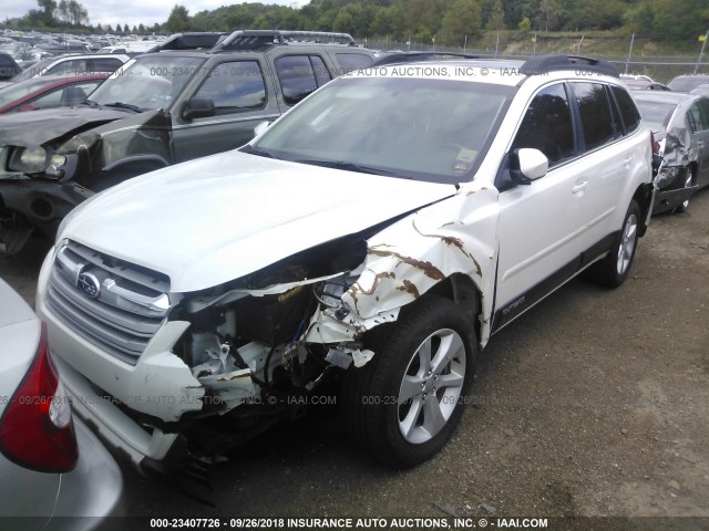 4S4BRDNCXE2297973 - 2014 SUBARU OUTBACK 3.6R LIMITED WHITE photo 2