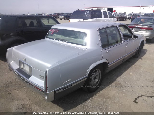 1G6CD53B4P4254196 - 1993 CADILLAC DEVILLE SILVER photo 4