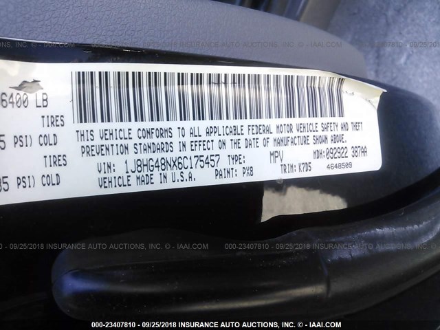 1J8HG48NX6C175457 - 2006 JEEP COMMANDER Qara foto 9