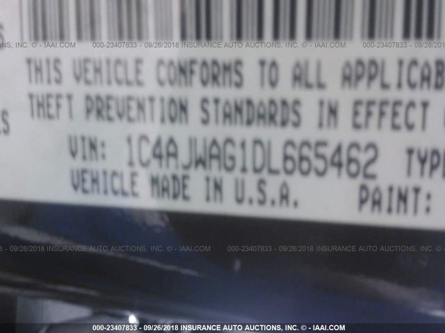 1C4AJWAG1DL665462 - 2013 JEEP WRANGLER SPORT Qəhvəyi foto 9