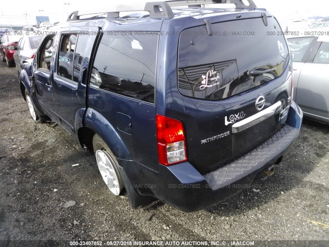 5N1AR18B98C657827 - 2008 NISSAN PATHFINDER S/LE/SE BLUE photo 3