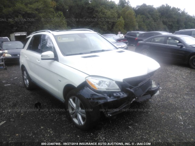 4JGDA5HB8CA027619 - 2012 MERCEDES-BENZ ML 350 4MATIC WHITE photo 1