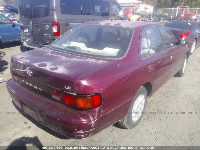 4T1BG12K0TU792247 - 1996 TOYOTA CAMRY DX/LE/XLE BURGUNDY photo 4