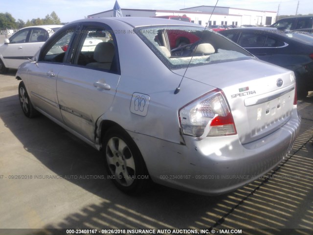 KNAFE121675380348 - 2007 KIA SPECTRA EX/LX SILVER photo 3