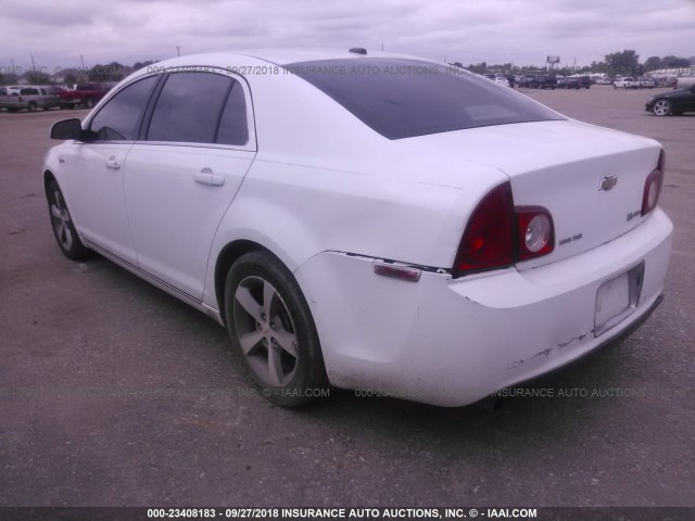 1G1ZF57539F215489 - 2009 CHEVROLET MALIBU HYBRID WHITE photo 3