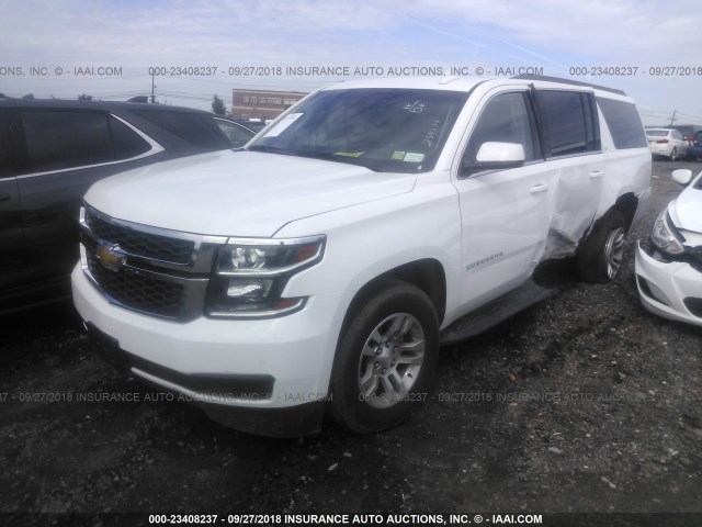 1GNSKHKC2JR254371 - 2018 CHEVROLET SUBURBAN K1500 LT WHITE photo 2