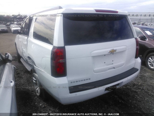 1GNSKHKC2JR254371 - 2018 CHEVROLET SUBURBAN K1500 LT WHITE photo 3