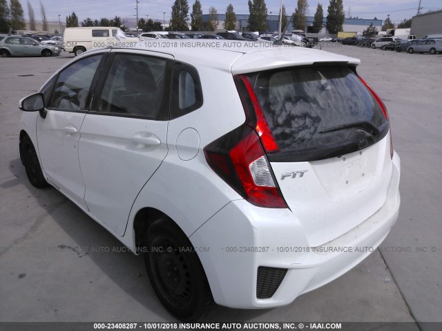 JHMGK5H5XGX006927 - 2016 HONDA FIT LX WHITE photo 3