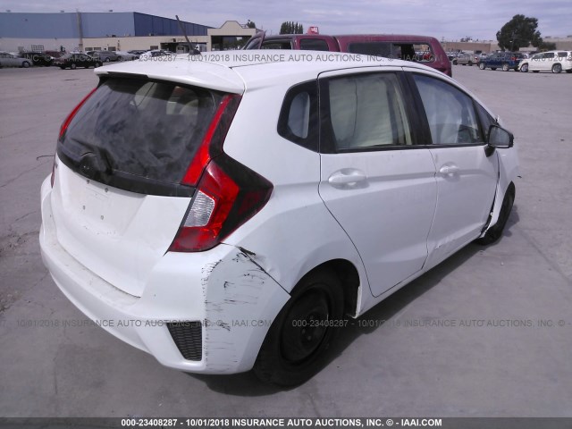 JHMGK5H5XGX006927 - 2016 HONDA FIT LX WHITE photo 4