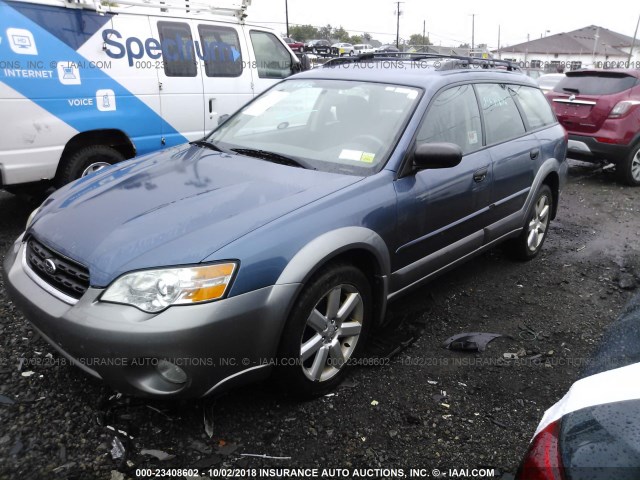 4S4BP61CX67352854 - 2006 SUBARU LEGACY OUTBACK 2.5I BLUE photo 2