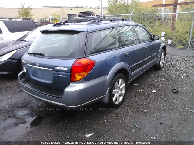 4S4BP61CX67352854 - 2006 SUBARU LEGACY OUTBACK 2.5I BLUE photo 4