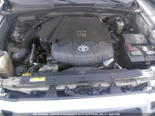 5TELU42N47Z466901 - 2007 TOYOTA TACOMA DOUBLE CAB 银色 照片 10