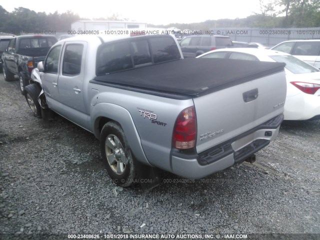 5TELU42N47Z466901 - 2007 TOYOTA TACOMA DOUBLE CAB 银色 照片 3