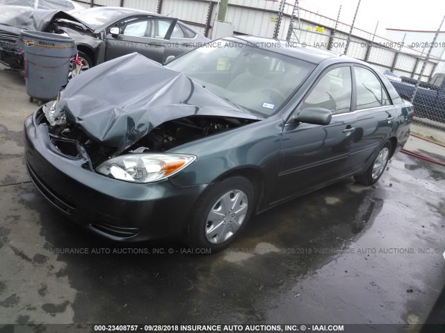 4T1BE32K02U630926 - 2002 TOYOTA CAMRY LE/XLE/SE GREEN photo 2