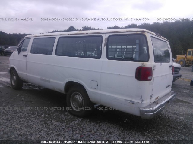 2B5WB35Y7VK530601 - 1997 DODGE RAM WAGON B3500 WHITE photo 3