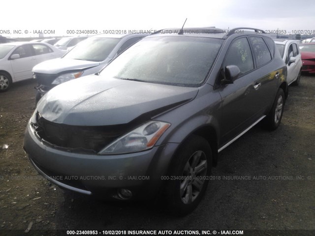 JN8AZ08W36W513031 - 2006 NISSAN MURANO SL/SE/S GRAY photo 2