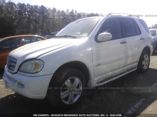 4JGAB57E15A546395 - 2005 MERCEDES-BENZ ML 350 WHITE photo 2