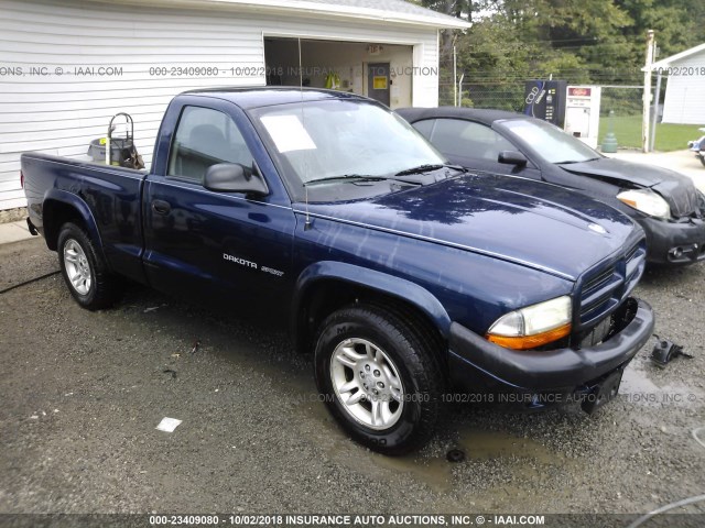 1B7FL36X42S538618 - 2002 DODGE DAKOTA SPORT/RT Dark Blue photo 1