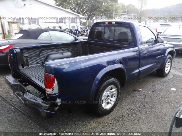 1B7FL36X42S538618 - 2002 DODGE DAKOTA SPORT/RT Dark Blue photo 4