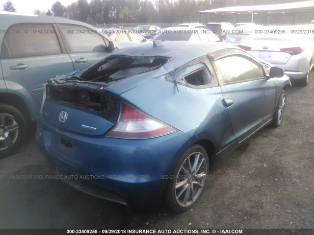 JHMZF1D64CS000875 - 2012 HONDA CR-Z EX BLUE photo 4