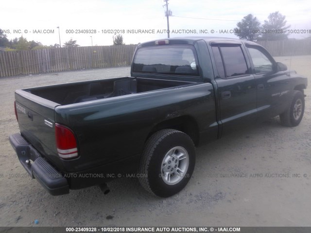 1B7GL2AX1YS769135 - 2000 DODGE DAKOTA QUAD GREEN photo 4