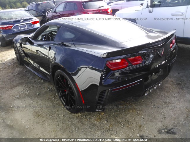 1G1YY2D72J5103481 - 2018 CHEVROLET CORVETTE GRAND SPORT/2LT BLACK photo 3