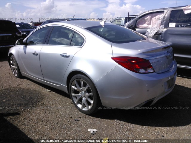 2G4GV5GV5C9194366 - 2012 BUICK REGAL GS SILVER photo 3