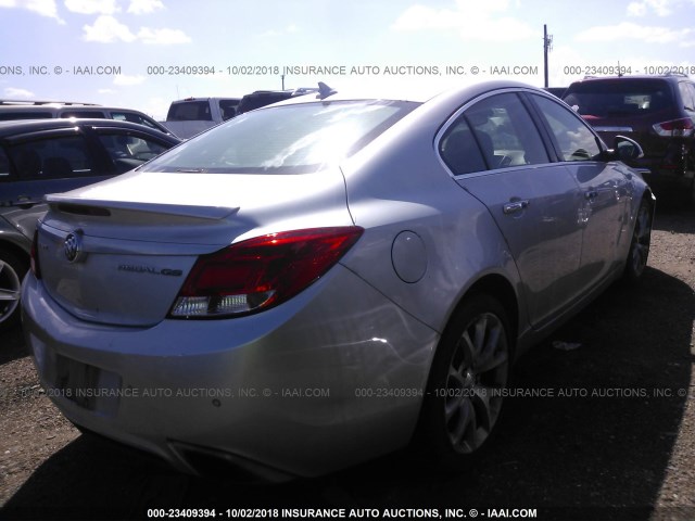 2G4GV5GV5C9194366 - 2012 BUICK REGAL GS SILVER photo 4